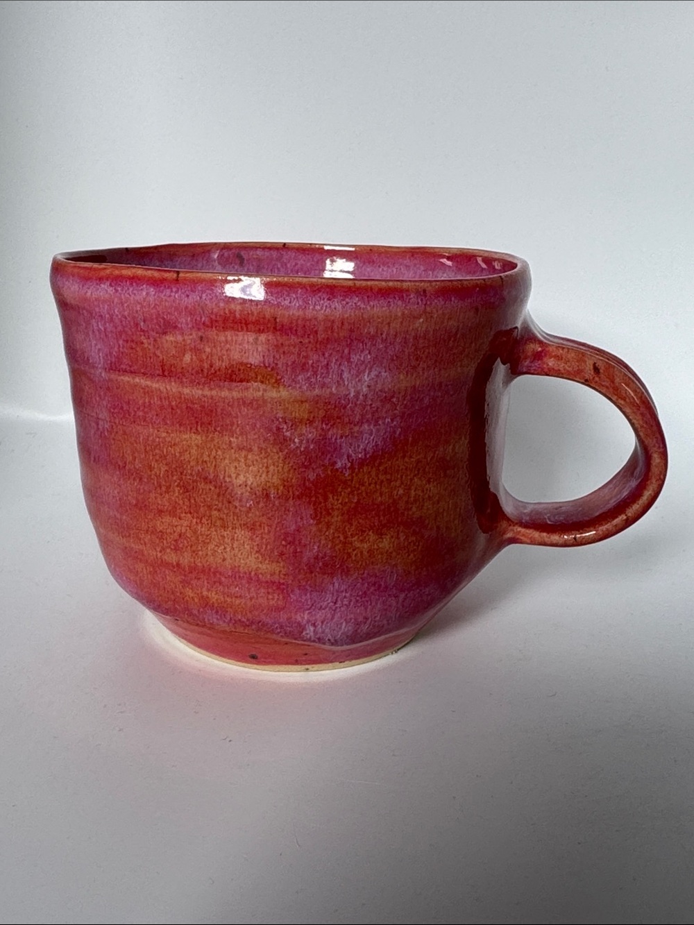 Handcrafted Pink-Red Ceramic Mug